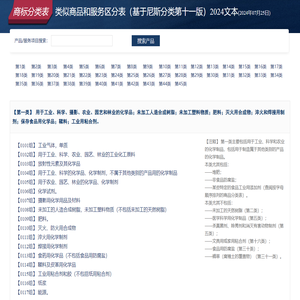 商标分类2024版-商标分类表、基于尼斯商标分类、第十一版商标分类2024版