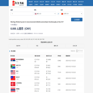 实时汇率查询与外汇兑换计算器 - 今日人民币对美元汇率,欧元汇率,日元汇率等最新外汇汇率查询_汇率网,阿玮网络科技有限公司