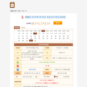 老黄历_今日农历_今日黄历查询_黄历网